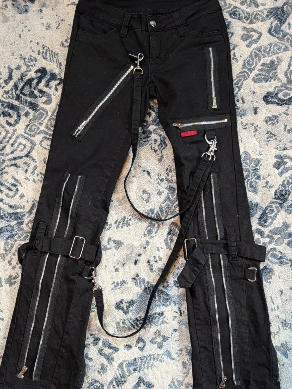 Tripp nyc black bondage Y2K punk goth emo zippered pants (size US2)